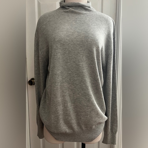 Neu Nomads NWOT Cotton Cashmere Mockneck Pullover Sweater Heather Gray M NWOT - Picture 1 of 6